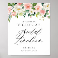 Romantische Wasserfarbe Rosa Florals Bridal Lunche