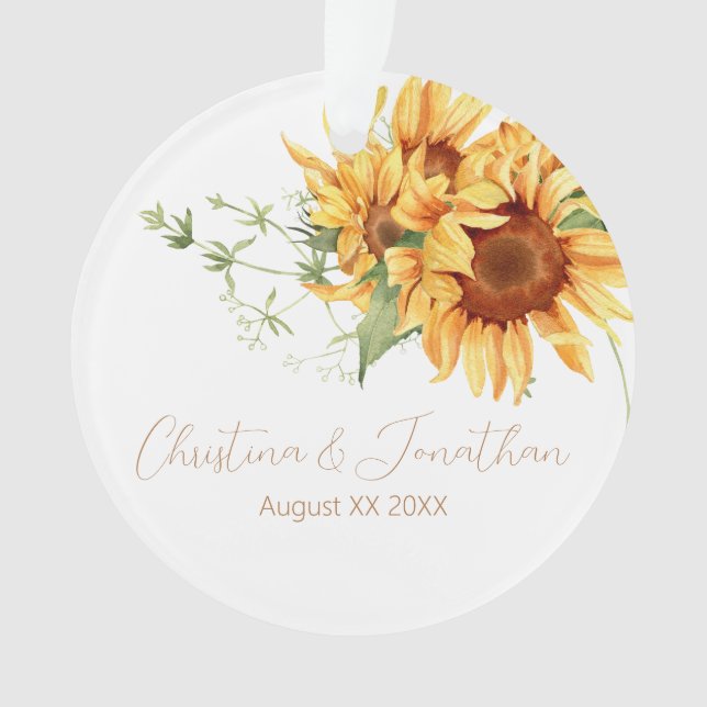 Romantische Wasserfarbe Sonnenblumen Ornament (Vorderseite)