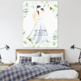 Romantische Wasserfarben-Hochzeit Leinwanddruck