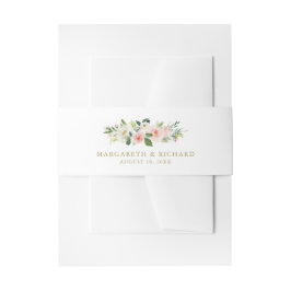 Romantische Wasserfarben Peach Blumengarten Hochze Einladungsbanderole
