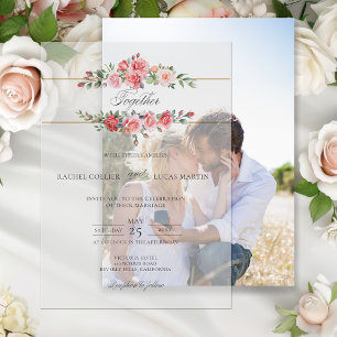 Romantische Wasserfarben Rosen und Kalligraphie