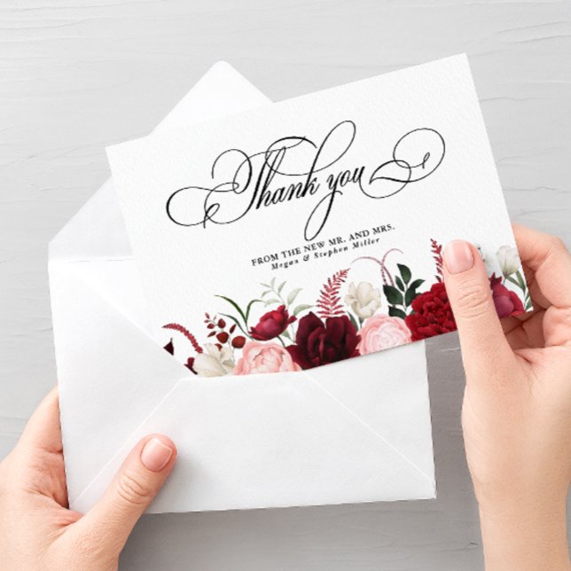 Romantische Wasserfarbenhochzeit Dankeskarte (Von Creator hochgeladen)