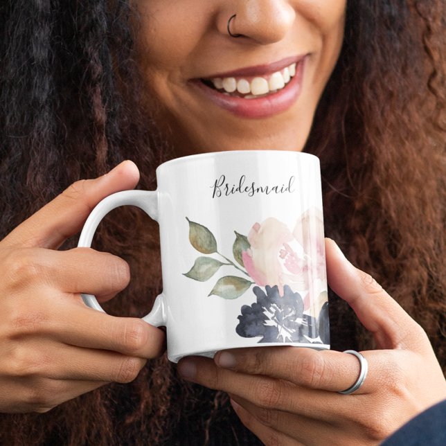 Romantische WasserfarbenMarine Florals Bridal Brid Kaffeetasse (Von Creator hochgeladen)
