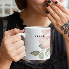 Romantische Wasserfarbennacht Florals Wedding Brid Kaffeetasse