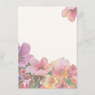 Romantische Watercolor-Hochzeits-Blumen Einladung
