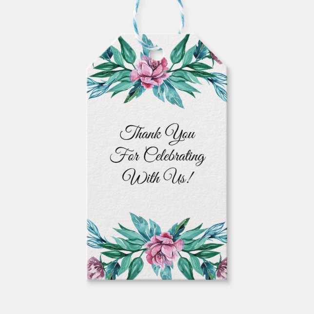 Romantische Weibchenblüte 40. Geburtstag Geschenkanhänger (Vorderseite)