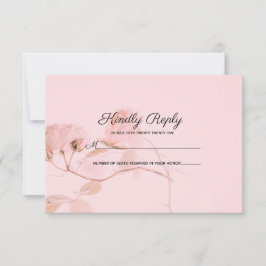 Romantische weich rosa Rosenknospe Wedding RSVP