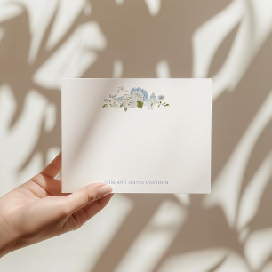 Romantische weiche blaue weiße Hochzeit Dankeskarte