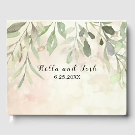 Romantische weiche botanische Hochzeit Gästebuch