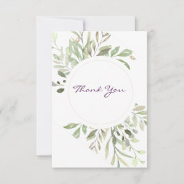 Romantische weiche botanische Vegetation Dankeskarte