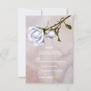 Romantische weiche weiße Rosen elegante florale RS RSVP Karte
