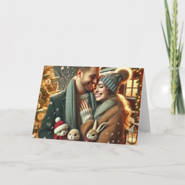 Romantische Weihnachtskarte für Paare Karte (Vorderseite)