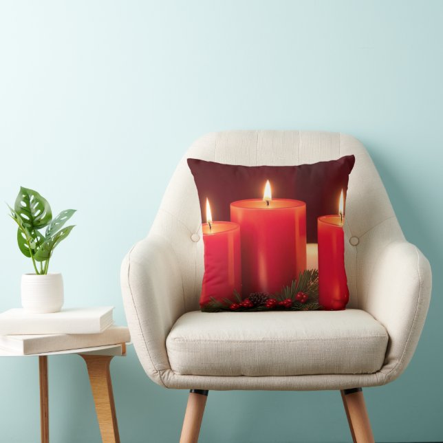 Romantische Weihnachtskerzen Kissen (Stuhl )