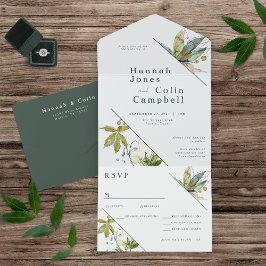 Romantische Weinberge Minimaler Garten Grün All In One Einladung