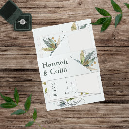 Romantische Weinberge Minimaler Garten Grün Einladungsbanderole