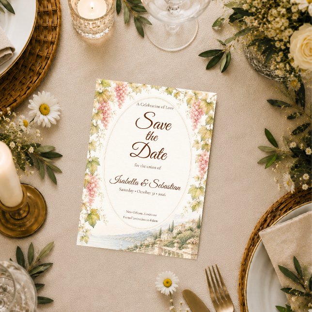 Romantische Weinberghochzeit Save The Date (Von Creator hochgeladen)