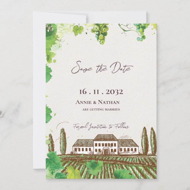 Romantische Weinkultur und Erde Weinroute Mendrisi Save The Date (Vorderseite)