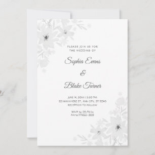 Romantische Weiße Blume Blumenweiße Hochzeit Einladung