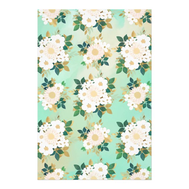 Romantische weiße Blume Mini-Aquarelldesign Fotodruck (Vorne)