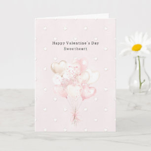 Romantische weisse Herzen Rosa Valentinstag Karte