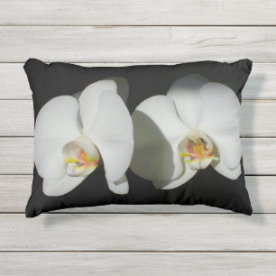Romantische Weiße Orchideen, tropisches Foto Kissen Für Draußen