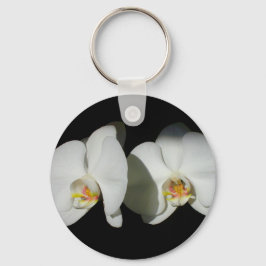 Romantische Weiße Orchideen, tropisches Foto Schlüsselanhänger
