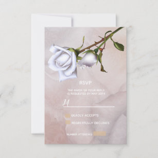 Romantische Weiße Rosen Elegante UAWG RSVP Karte