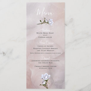 Romantische weiße Rosen-elegantes bezauberndes Menükarte