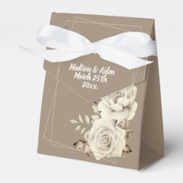 Romantische Weiße Rustikale Rose Hochzeit Geschenkschachtel