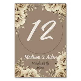 Romantische Weiße Rustikale Rose Hochzeit Tischnummer