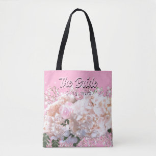 Romantische weiße Spitze Hortensien rosa Rosen Bra Tasche