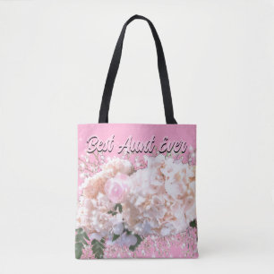 Romantische weiße Spitzen-Hortensien rosa Rosen Ta Tasche