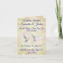 Romantische weiße Tauben Einladung Hochzeit