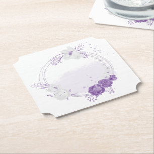 romantische, weiße und lila Hochzeit Untersetzer