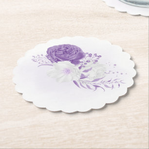 romantische weiße & violette Hochzeit Untersetzer