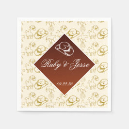Romantische Western-Wüste Brown-Hochzeit Serviette