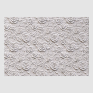 Romantische White Roses Imitats Leather Wedding Seidenpapier