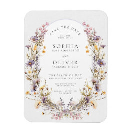 Romantische Wildblume Bloom Save the Date Magnet