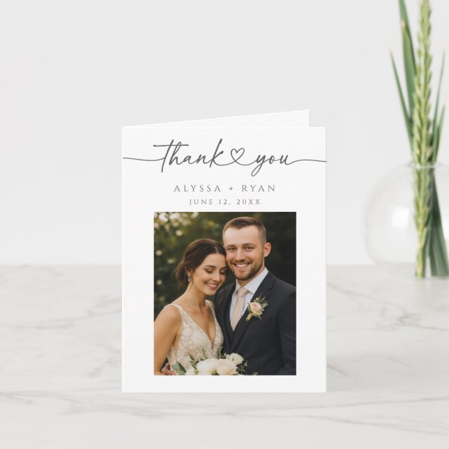 Romantische Wildblume Boho Garden Hochzeit Dankeskarte (Vorderseite)