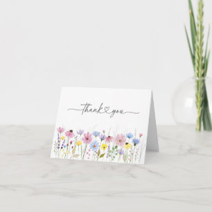 Romantische Wildblume Boho Garden Hochzeit Dankeskarte