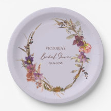 Romantische Wildblume Brautparty Teller