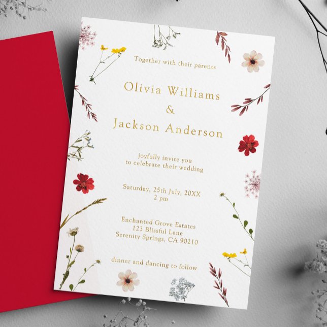 Romantische Wildblume Folieneinladung (Von Creator hochgeladen)
