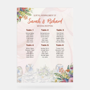 Romantische Wildblume Hochzeitstabelle Acrylschild