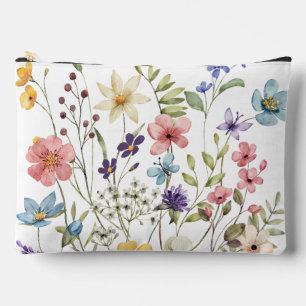 Romantische Wildblume Wasserfarbe Zubehörtasche