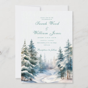 Romantische Winterhochzeit Einladung