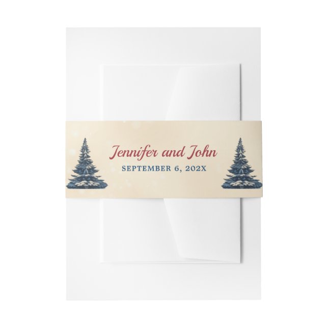 Romantische Winterhochzeit Einladungsbanderole (Vorderseite Beispiel)