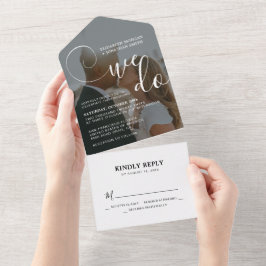 Romantische Wir machen kalligraphisches Foto Skrip All In One Einladung