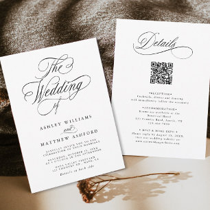 Romantische Wirble Kalligraphie auf einer Hochzeit Einladung
