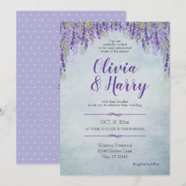Romantische Wisteria Garden Hochzeit Einladung