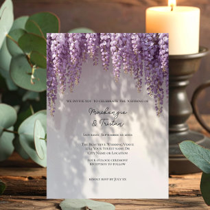 Romantische Wisteria-Hochzeit Einladung